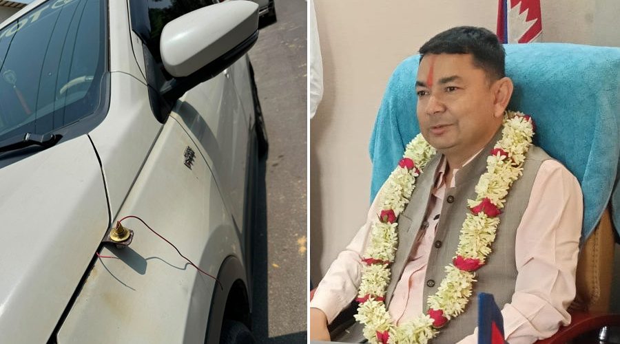 मधेशका अर्थमन्त्री चढ्ने गाडीमा तोडफोड
